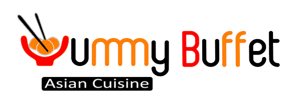 Bowl dumpling chopstick graphic Yummy Buffet Asian Cuisine brand logo at Yummy Buffet Asian Cuisine, an Asian Restaurant in Sikeston